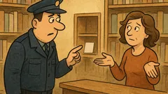 Banc: Un polițist intră în librărie...