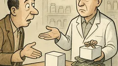 Banc: Intră un client în farmacie...