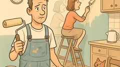 Banc: Când termini de zugrăvit în bucătărie?