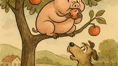 Banc: Porcușorul în măr, mănâncă vișine