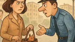 Banc: Un polițist oprește o tipă...