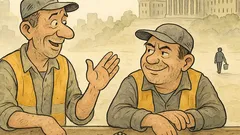 Banc: Doi muncitori stau de vorbă...