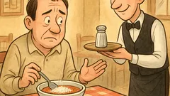 Banc: Ospătar, am vărsat sarea în supă...