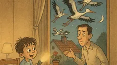 Banc: – Tati, de ce n-am frățior?