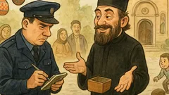 Banc: De Paști, patrulă mixtă preot-polițist...