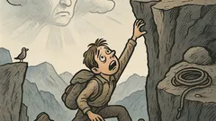 Banc: Un alpinist strigă: Doamne, e cineva?