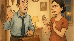 Banc: Nevastă, să mă trăsnească dacă mint!