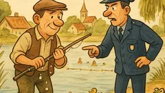 Banc: Un moldovean la pescuit, vine polițistul...