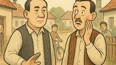 Banc: Ion îl pălmuiește pe Gheorghe