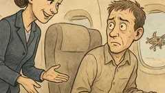 Banc: Stewardesa întreabă pasagerul: Ați mai zburat?