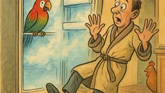 Banc: Un papagal înjură, apoi tace