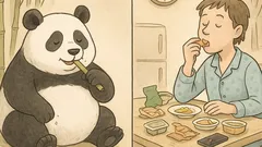 Banc: Panda mănâncă de 12 ori zilnic…