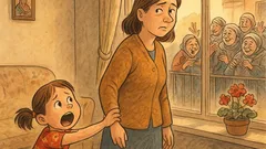 Banc: O fetiță vrea la bunica