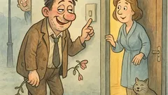 Banc: Soțul vine acasă dimineața, beat mort