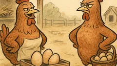 Banc: Discuție între două găini la coteț