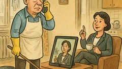 Banc: Menajera mea lucrează de acasă...