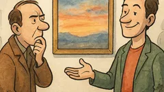 Banc: La o expoziție de pictură...