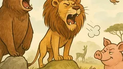 Banc: Un urs, un leu și un porc...