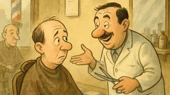 Banc: Un chel stă la frizer…