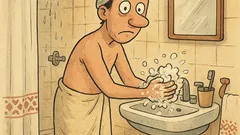 Banc: Ies din duș, mă spăl pe mâini