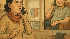 Banc: Soția își sună soțul: Poți vorbi?