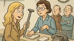 Banc: Vine o blondă la telefonie...