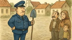 Banc: Cum sapă polițistul o fântână?