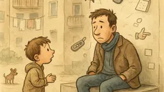 Banc: Un puști întreabă un tip